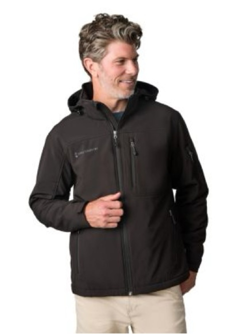 Free Country Men's Hooded Softshell Jacket in Dark Brown